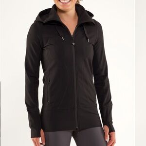 Lululemon Stride Jacket Brushed Black Full Zipper High Collar Workout Gym-2